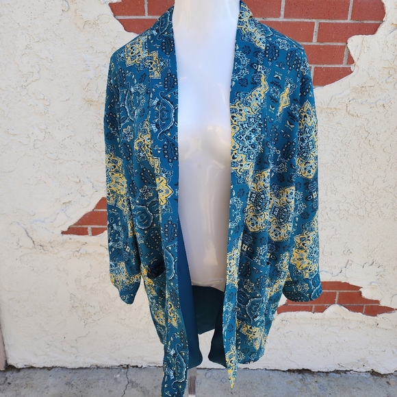 Medium Women House of Harlow 1960 REVOLVE kimono open jacket boho print - Picture 2 of 16